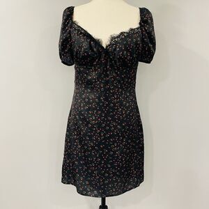 Y2K Koco & K London Sz 8 Black Poppy Gypsy Milkmaid Wench Mini Whimsigoth Dress